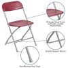 Hercules‚Ñ¢ Series Plastic Folding Chair - Red - 650LB Weight Capacity Comfortable Event Chair - Lightweight Folding Chair -