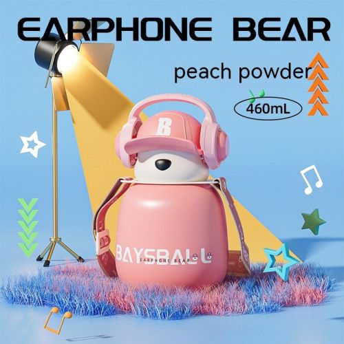 Cute Fashion Stainless Steel Wire Headset Bear Water Cup