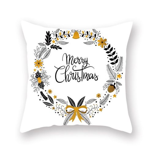 Home Golden Christmas Pillow Cover