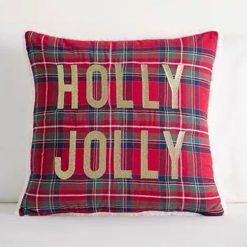 Christmas Gift Style Pillow Embroidered Affixed Cloth Embroidered Cushion