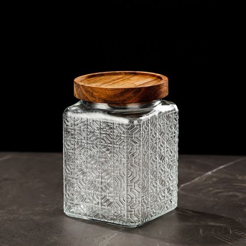 Vintage Crabapple Flower Glass Sealed Jar Candy Snack Storage Jar
