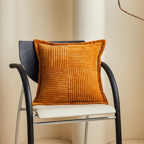 Solid Christmas Corduroy Corn Stripe Cushion Cover