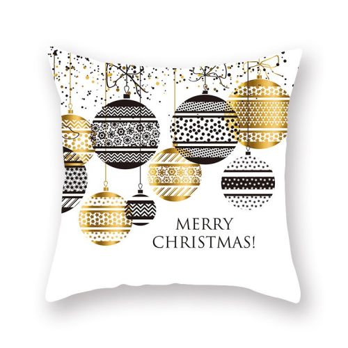 Home Golden Christmas Pillow Cover