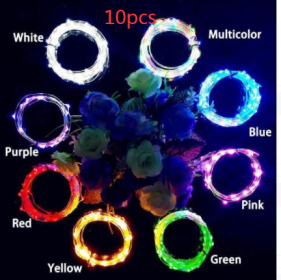 Wine Bottle Lights String 2M 20leds Christmas Decorations Copper Wire String Led Garland Lights Decor Wedding Festival Party (Option: 10pcs Pink-2m-20light)