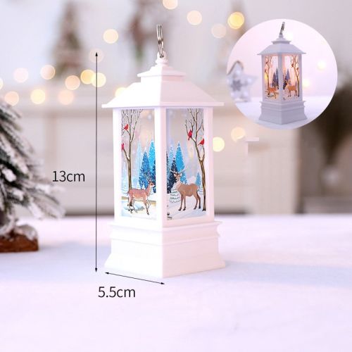 1pc Christmas Lantern Decoration; Vintage Style Hanging Electric Candle Oil Lamp; Christmas Ornaments For Tables & Desks; Holiday Home Decor