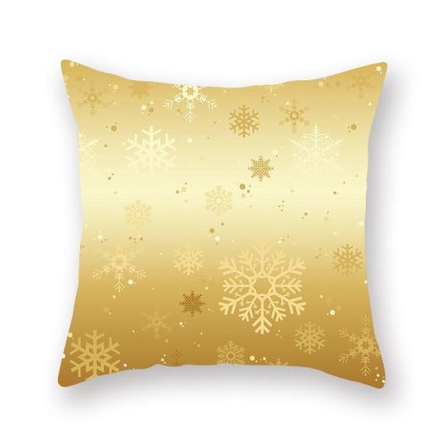 Home Golden Christmas Pillow Cover