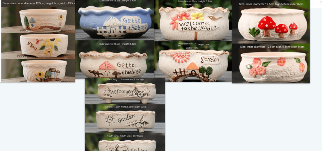 Large Succulent Flower Pot Ceramic
