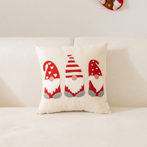 Christmas Towel Embroidery Pillow Cover Holiday Home Decoration
