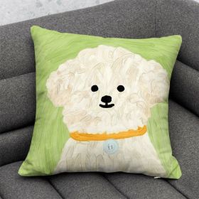Cute Dog Cartoon Throw Pillow Dormitory Bedroom Square (Option: GG 2-50x 50cm-With pillow core)