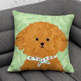 Cute Dog Cartoon Throw Pillow Dormitory Bedroom Square (Option: GG 1-50x 50cm-With pillow core)
