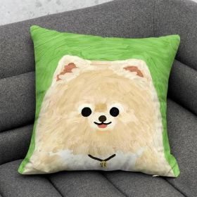 Cute Dog Cartoon Throw Pillow Dormitory Bedroom Square (Option: GG 7-50x 50cm-With pillow core)