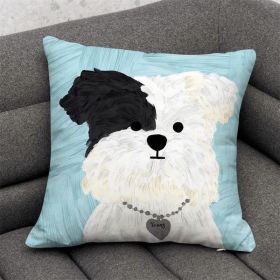 Cute Dog Cartoon Throw Pillow Dormitory Bedroom Square (Option: GG 8-50x 50cm-With pillow core)